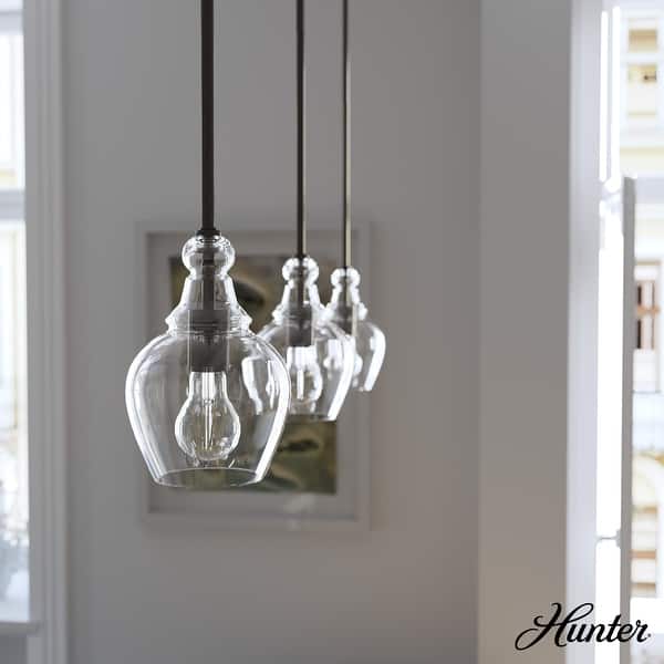 slide 2 of 6, Hunter Maple Park 1-Light Mini Pendant - Kitchen Island, Dining Room - Modern Farmhouse, Contemporary, Transitional Noble Bronze