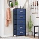 preview thumbnail 32 of 37, Contemporary 5-drawer Chest Vertical Storage Tower- Fabric Dresser Blue - 5-drawer