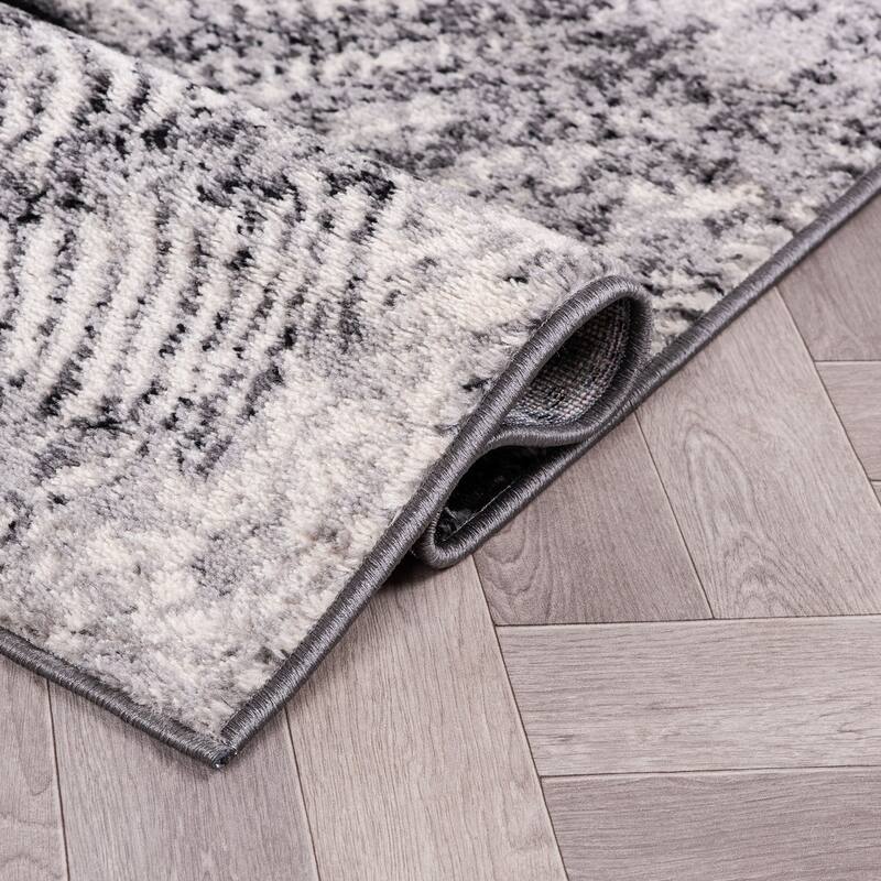 World Rug Gallery Contemporary Floral Design Black Area Rug