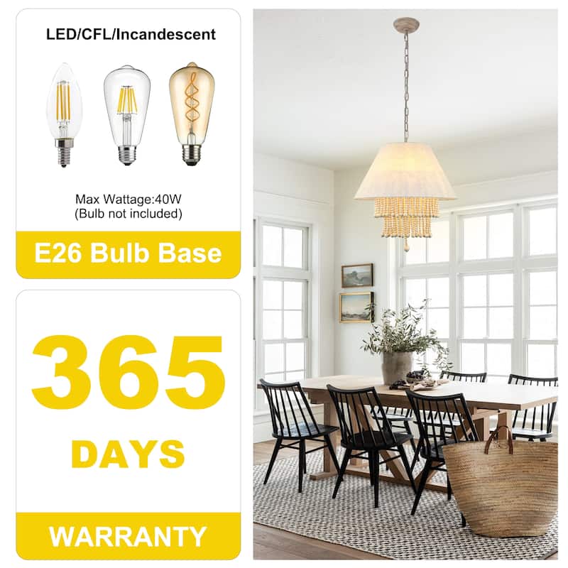 Oaks Aura Exquisite Chandelier,3 Lights Pendant Light,Modern Bohemian Chic Hanging Lamp,Height Adjustable for Living Room,Office