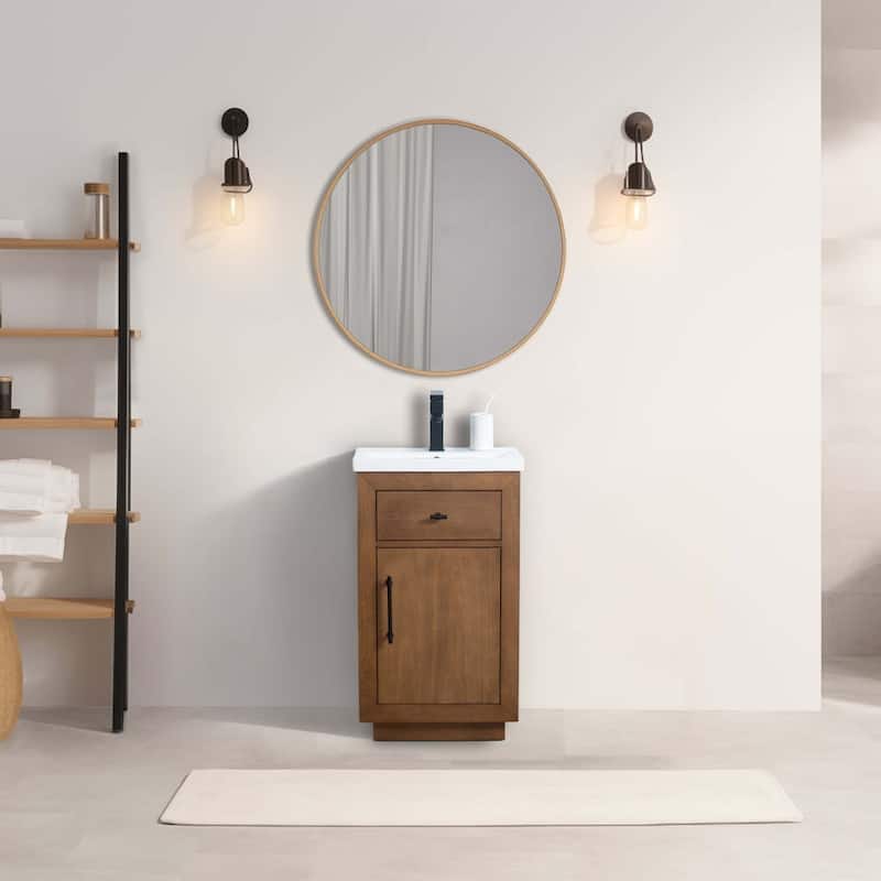 Vanity Art Bathroom Vanity with Sink and Top - 20" - Tan/Ceramic