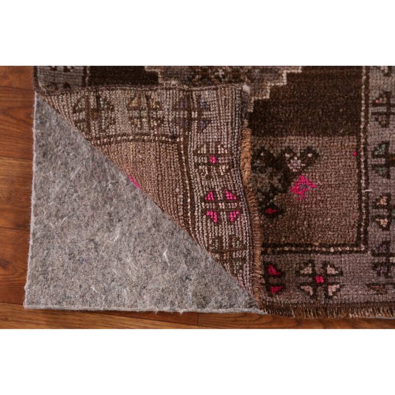 Hand Knotted Oriental 100% Wool Carpet Transitional Tribal Brown Anatolian Area Rug - 2' 9'' X 1' 6''
