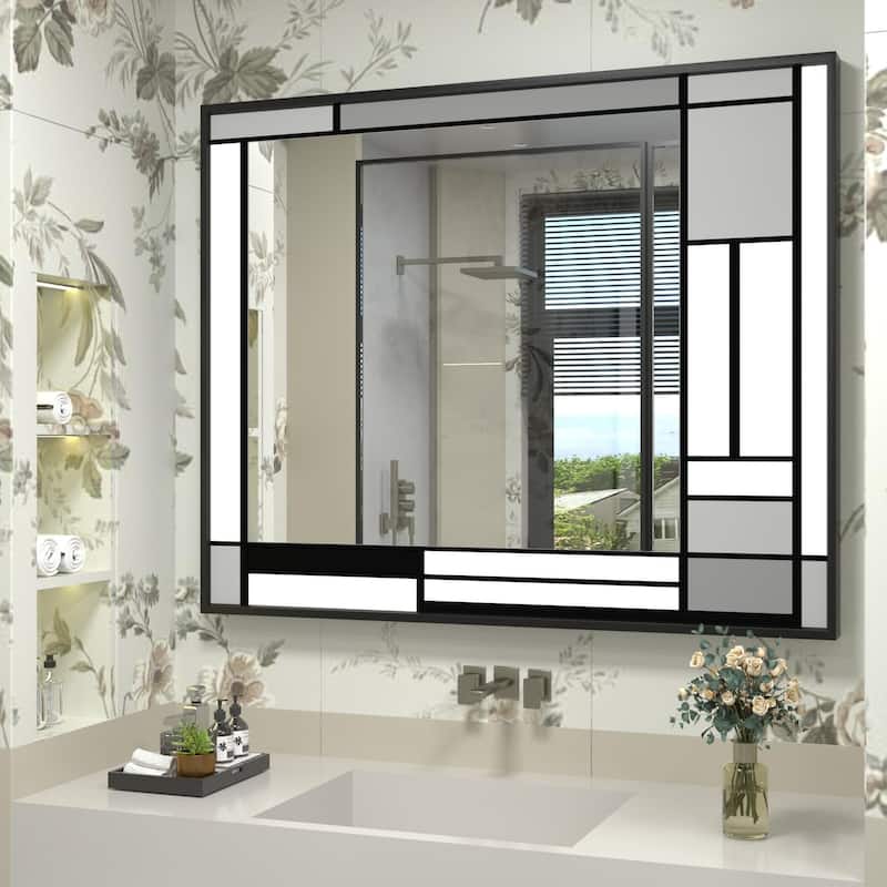 Window Pane Wall Decor Bathroom Vanity Mirror Mounted