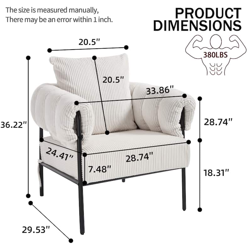 Simple Side Chair Office Chair Coffee Chair with Metal Legs, Creamy White Padded Chair Reception Chair