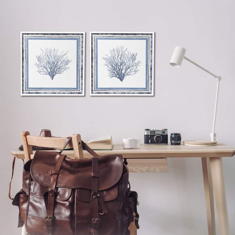 Stupell Maritime Coral Tendrils Framed Giclee Art Design By Lanie Loreth (Set of 2)