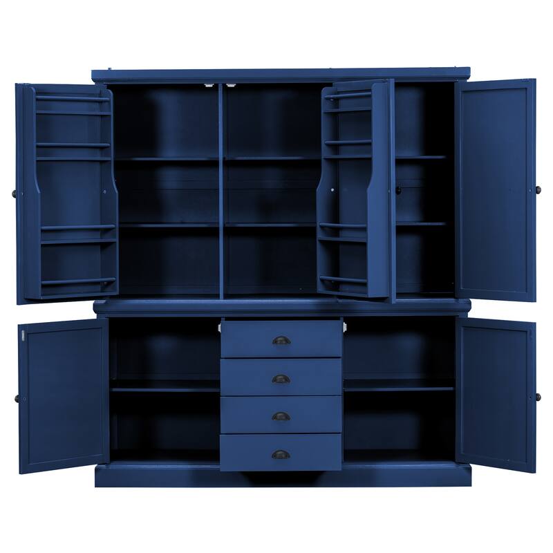 73'' Freestanding Wooden Kitchen Pantry Organizer, Tall Storage Cabinet with Drawers and Adjustable Shelves