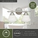 preview thumbnail 5 of 6, Huntley 2-Light 16 in. W Satin Nickel Farmhouse Bathroom Vanity Lighting Fixture, White Schoolhouse Milk Glass Globe Shade