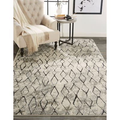 Grand Bazaar Kiba Machine Made Diamond Transitional Area Rug