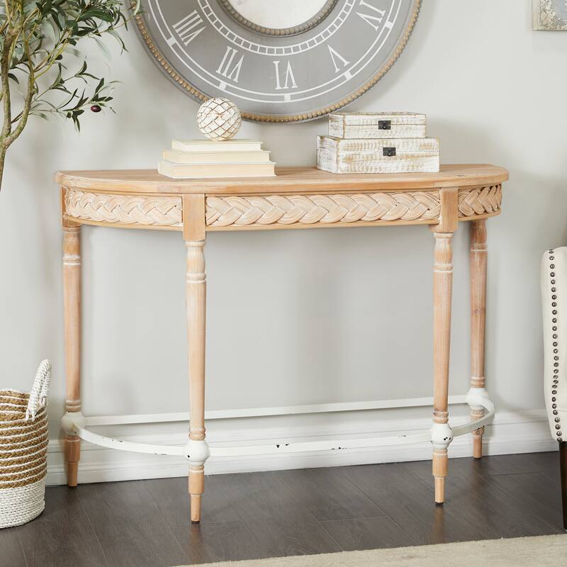 Brown Wood Modern Farmhouse Console Table - 31 x 44 x 16