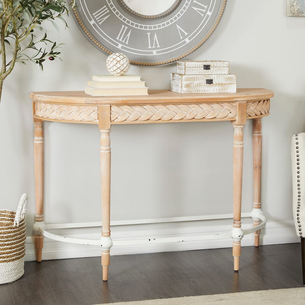 Brown Wood Modern Farmhouse Console Table - 31 x 44 x 16