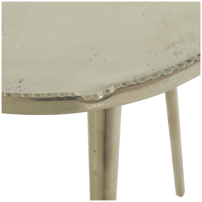 Aluminum Metal Side End Accent Table with Tray Top - Silver, Gold, Black - Roche River Decor