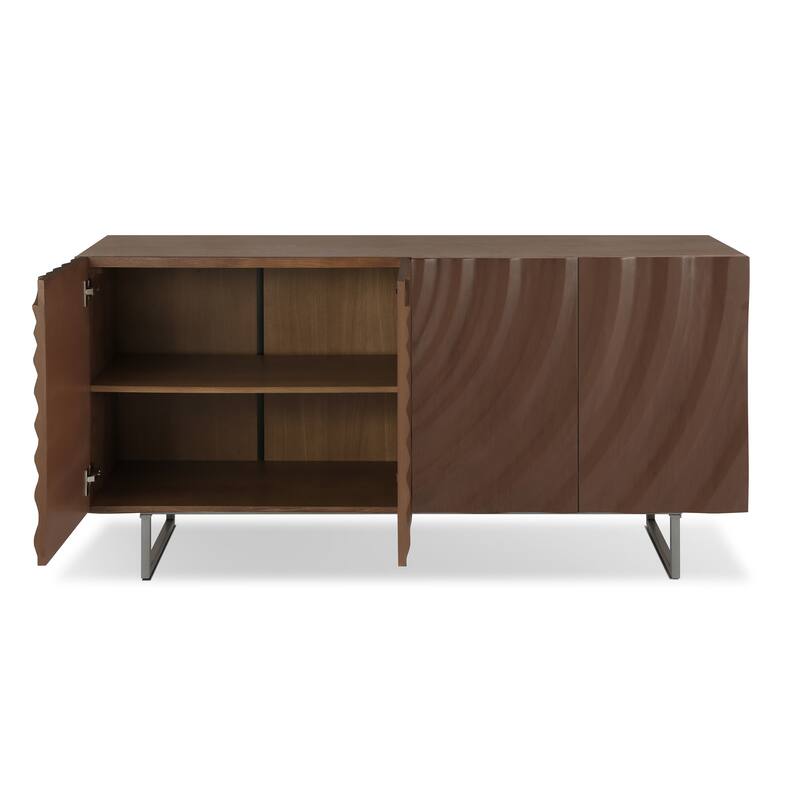 Christopher Knight Home - Oliver 60" Sideboard with Textured Doors and Adjustable Shelves