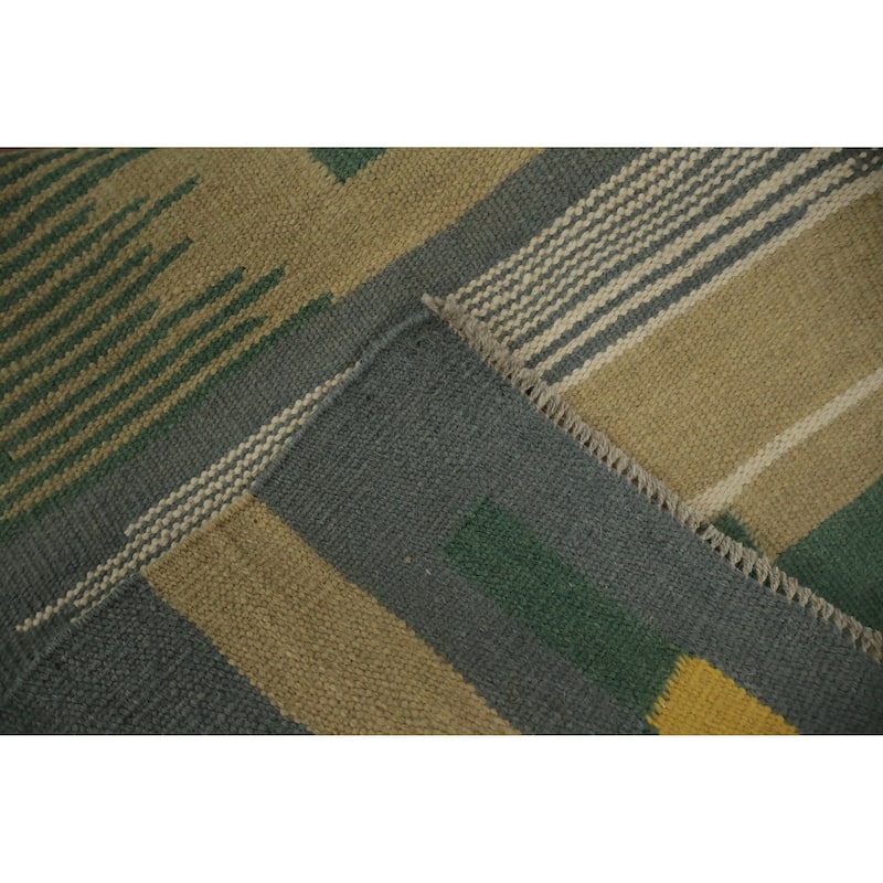 Hand Woven Oriental 100% Wool Carpet Southwestern Modern Multi-Colored Kilim Area Rug - 6' 7'' X 5' 3''