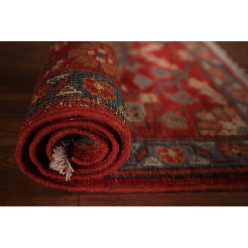 Floral Kazak Oriental Foyer Rug Hand-Knotted Traditional Wool Carpet - 2'0" x 3'0"