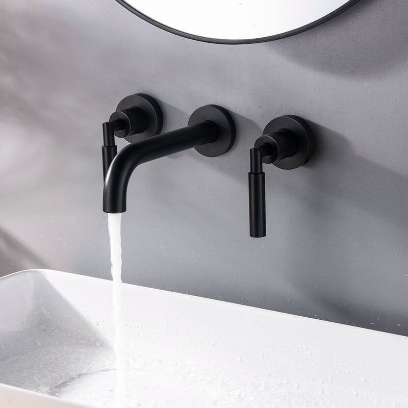 Double Handle Into the Wall Bathroom Faucet
