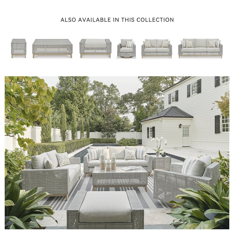 Signature Design by Ashley Seton Creek Gray Outdoor Coffee Table - 49.88" W x 28" D x 18" H