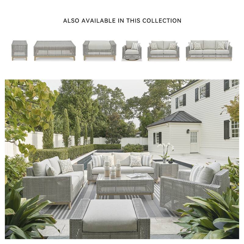 Signature Design by Ashley Seton Creek Gray Outdoor Sofa with Cushion - 82.63" W x 36.25" D x 35.88" H