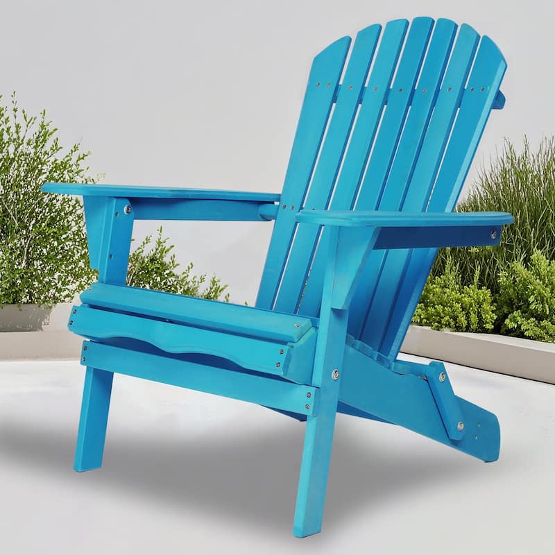 Wooden Outdoor Folding Adirondack Chair Set of 2