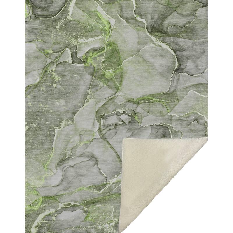 Premium Machine Washable Modern Abstract Sherpa Throw Blanket