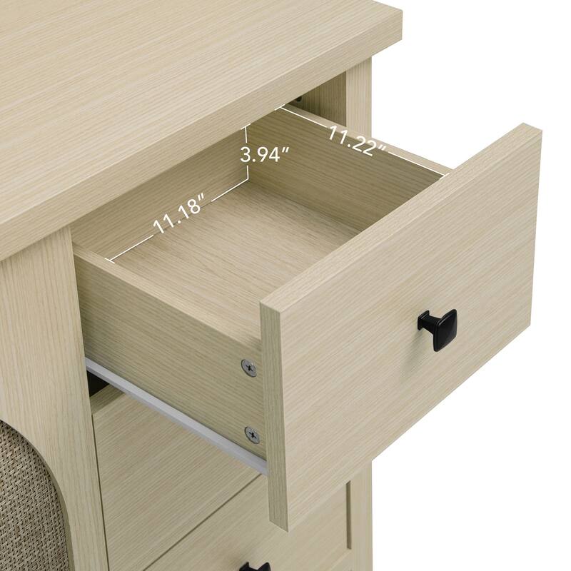 Rattan 2 Door 3 Drawer Cabinet