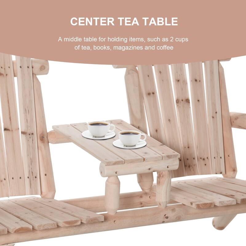 Outsunny Wood Adirondack Patio Bench Chair
