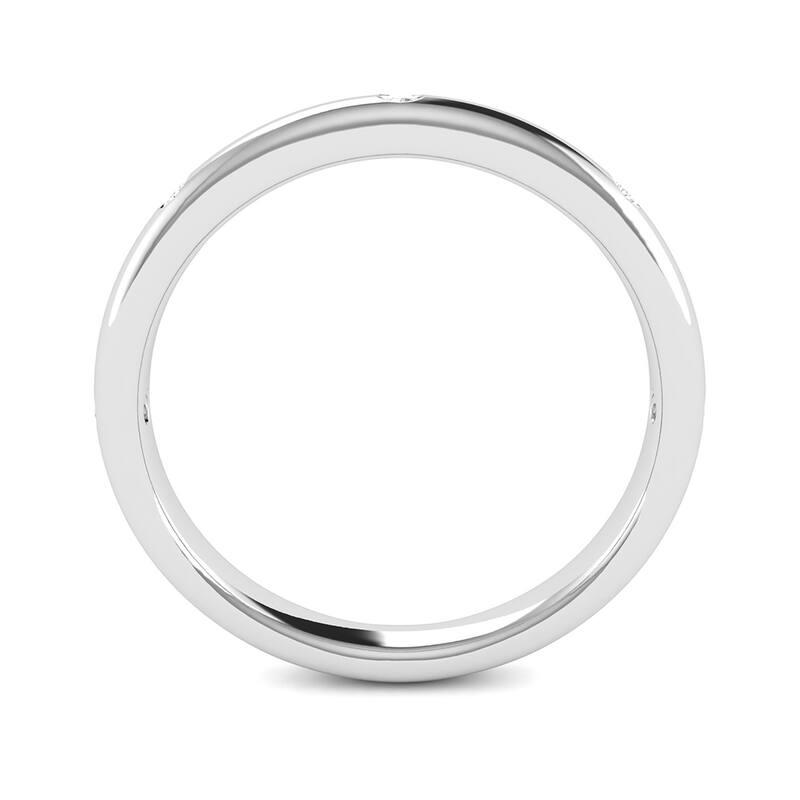 Marquee Jewels 1/10 Carat TW Bezel Se Diamond Wedding Band in 14K White Gold