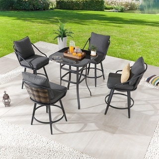 Patio Festival 4-Person Outdoor Bar Height Bistro Dining Set
