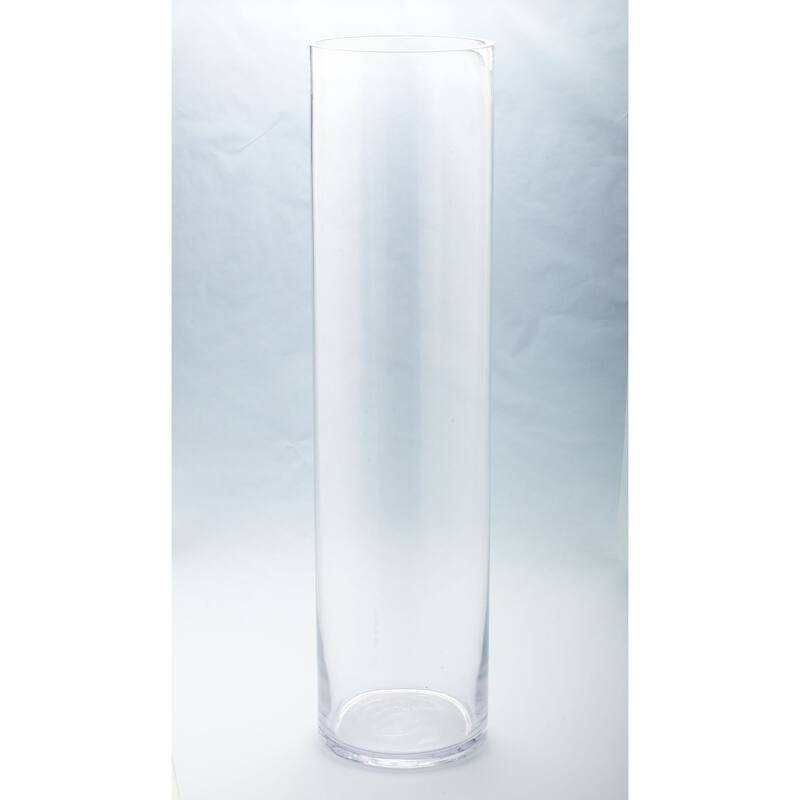 31.5" Clear Solid Glass Cylindrical Flower Vase