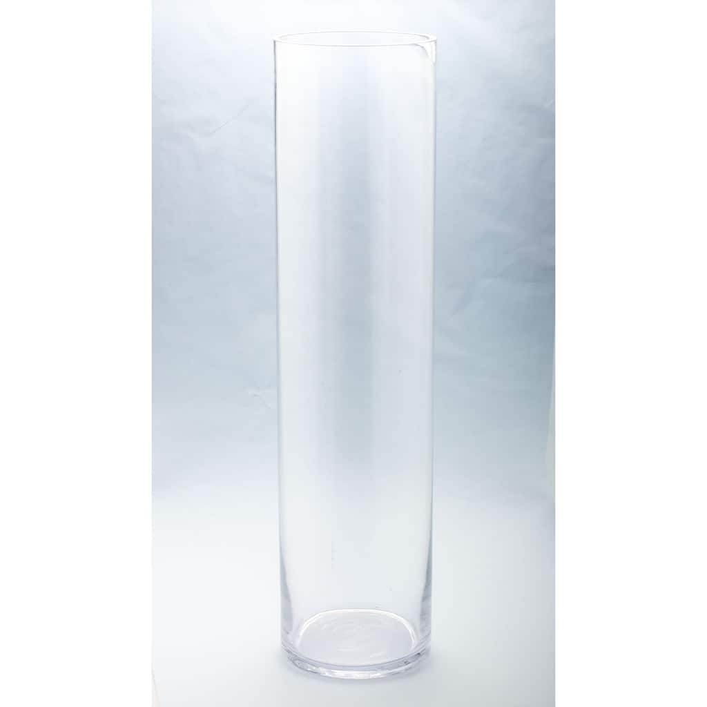 31.5" Clear Solid Glass Cylindrical Flower Vase