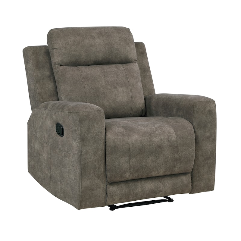 Liriope 36" Microfiber Manual Recliner - Tab Pull Reclining Motion - Brown