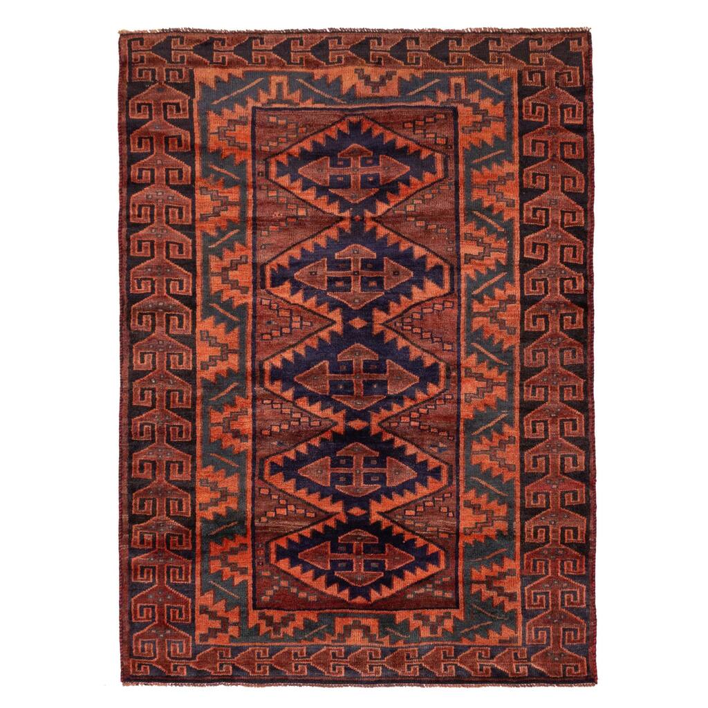 ECARPETGALLERY Hand-knotted Melis Vintage Red Wool Rug - 4'10 x 6'8