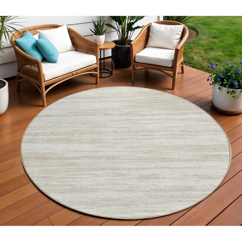 HomeRoots Abstract Modern Rectangle Outdoor Rug - 8' Round