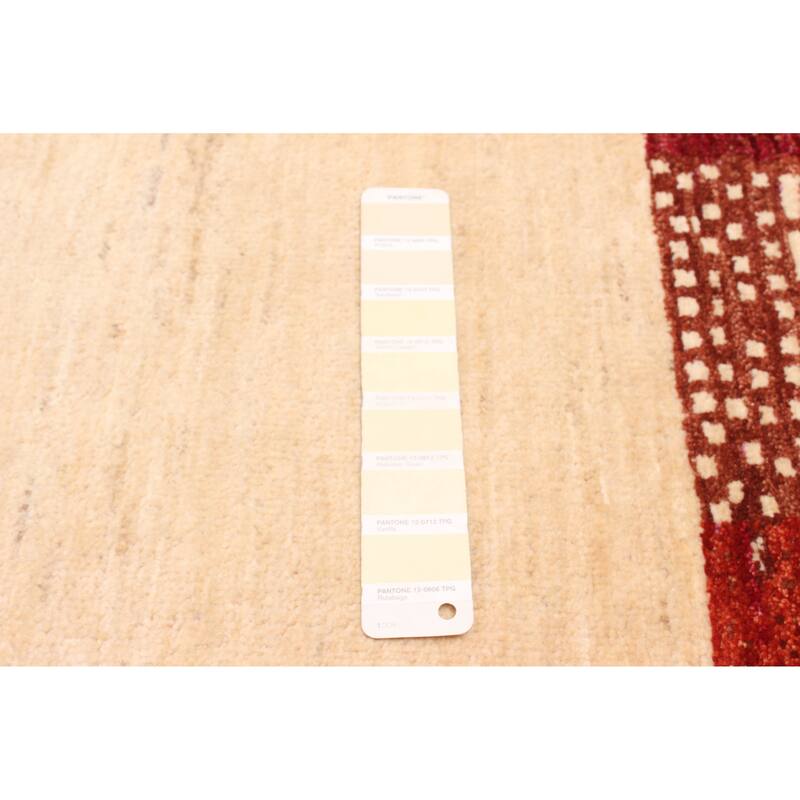 ECARPETGALLERY Hand-knotted Peshawar Ziegler Cream, Dark Copper Wool Rug - 5'6 x 8'0