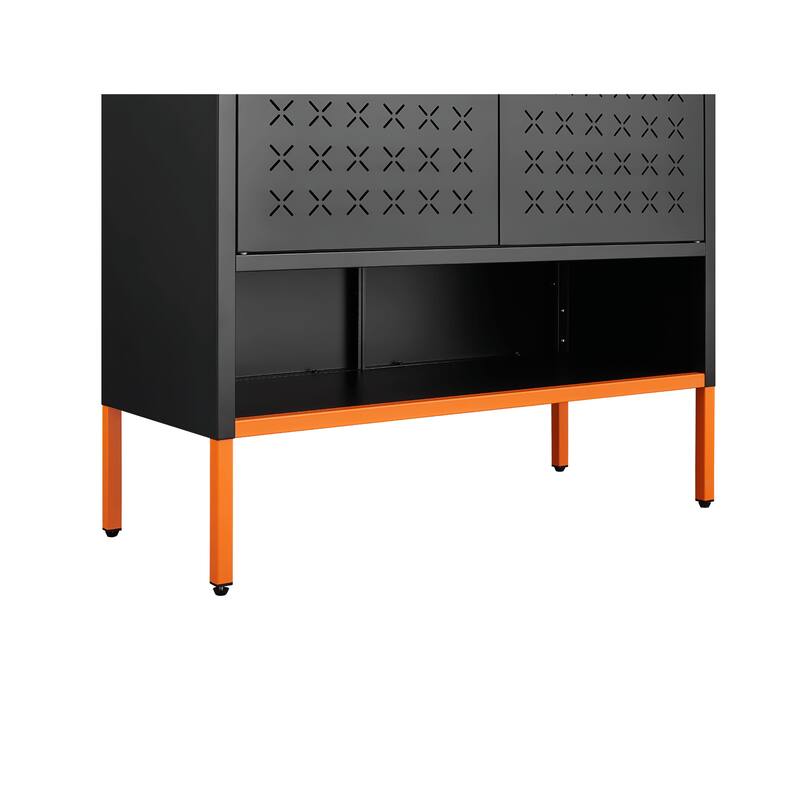 Adjustable Shoe Cabinet with Butterfly Doors - Space-Saving Design