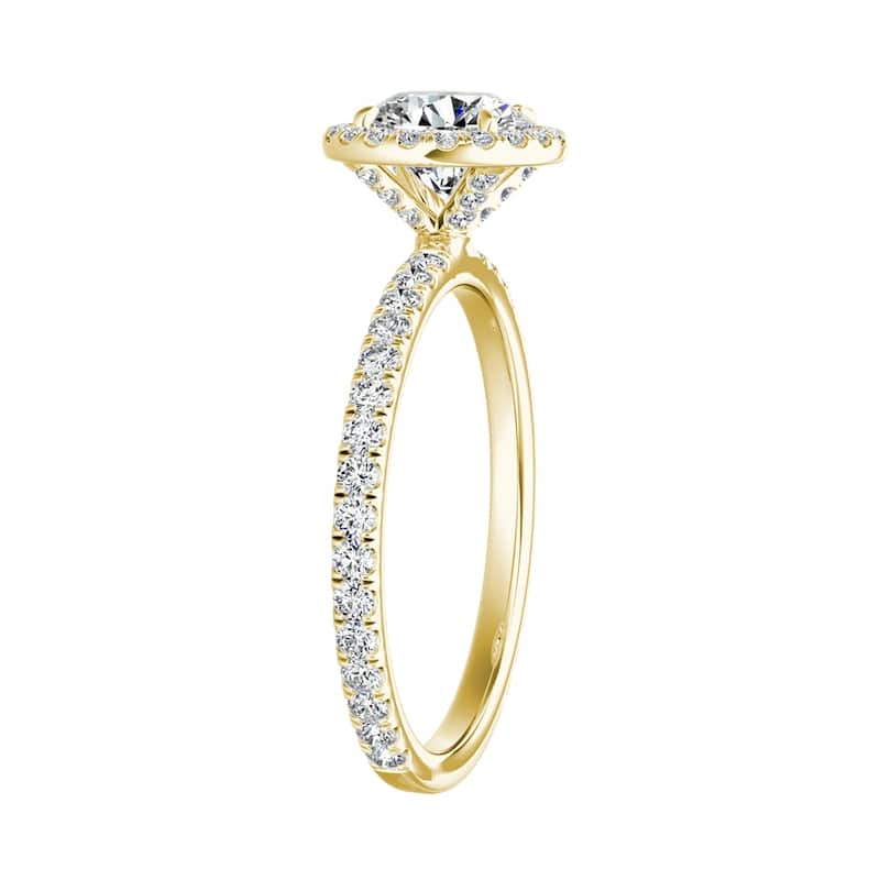 Auriya 14k Gold 3ctw Moissanite Halo Diamond Engagement Ring 5/8ct TDW