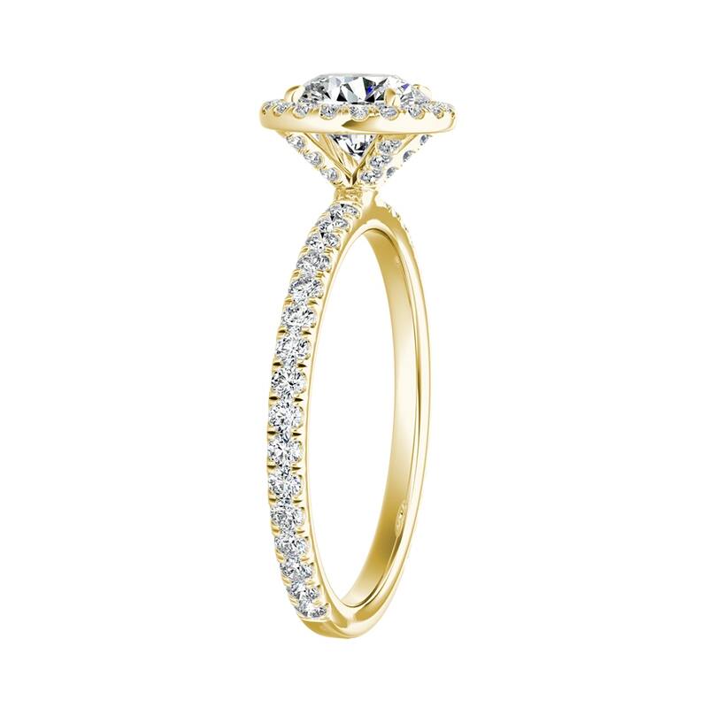Auriya 14k Gold 1ctw Moissanite Halo Diamond Engagement Ring 5/8ct TDW