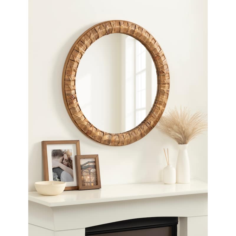 Kate and Laurel Laalima Woven Round Mirror - 26x26