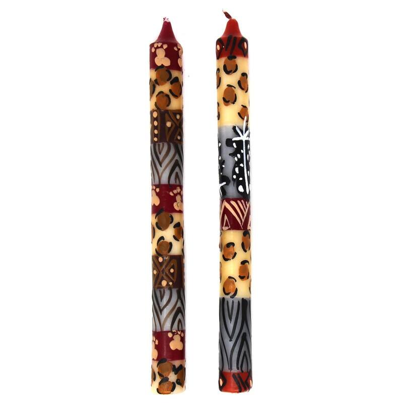 Unscented Hand-Painted Dinner Candles, Set of 2