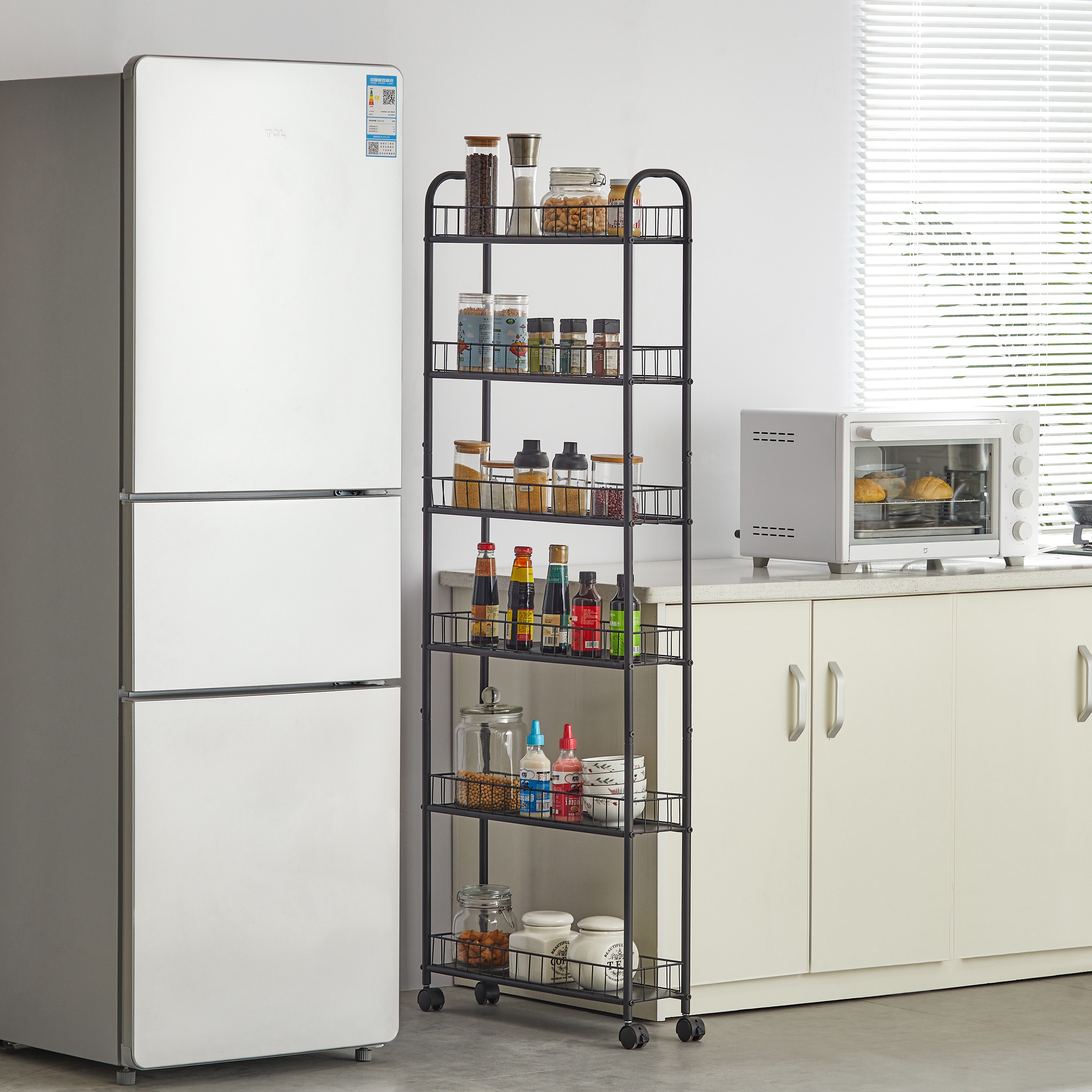 Slim rolling spice rack online