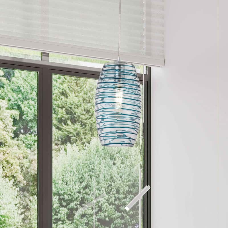 Maxax 1 - Light Clear/Chrome/Blue Single Pendant - Blue