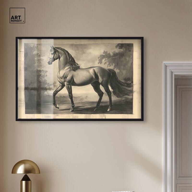 Sketch of a Stallion Shadowbox by Art Remedy