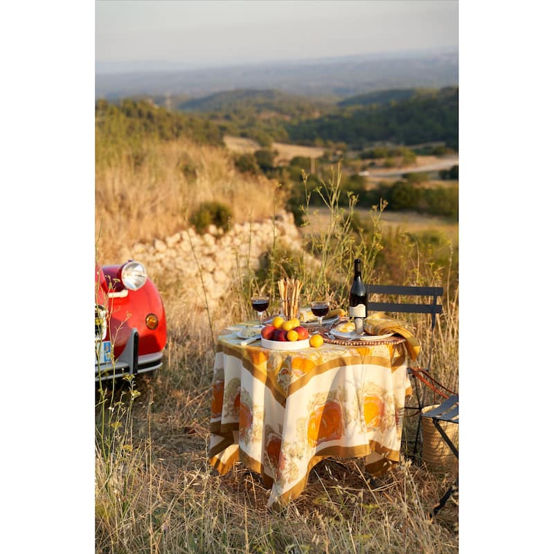Couleur Nature Pumpkin Harvest Square Cotton Tablecloth