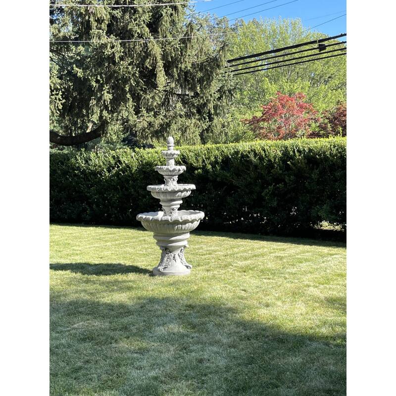 Cascading French Quarter Fountain Garden Fountain Stone Gray 84"