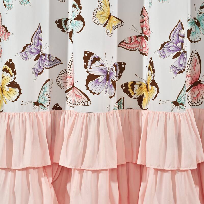Lush Decor Flutter Butterfly Window Curtain Panel Pair