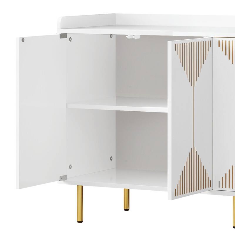 Moasis Modern 55" Sideboard Buffet Cabinet Carved Design