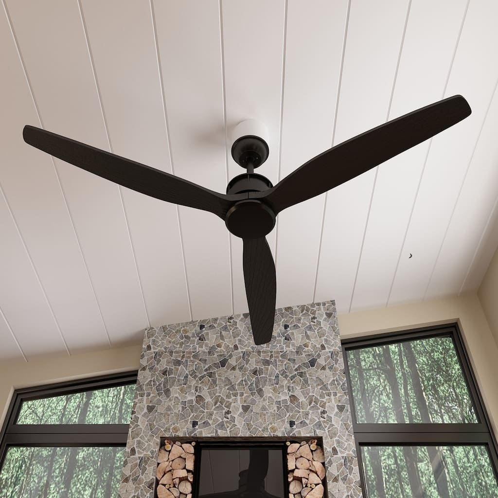 Wood Ceiling Fan with Lights Remote Control,6 Speed DC Motor,3 Blade - 59"