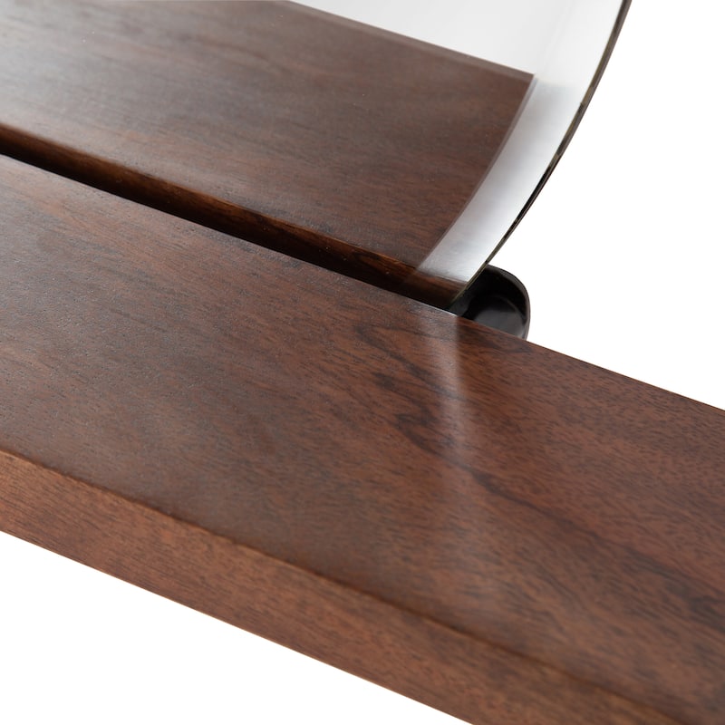 Kate and Laurel Fosset Round Frameless Mirror with Shelf - 30x24