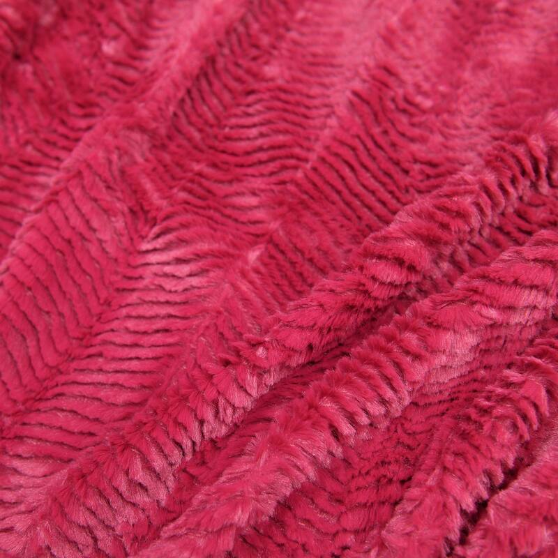 Herringbone FauxFur Sherpa Backing Brushed Throw