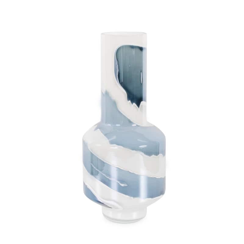 Glacier Bay Layered Cylindrical Glass Vase- Tall