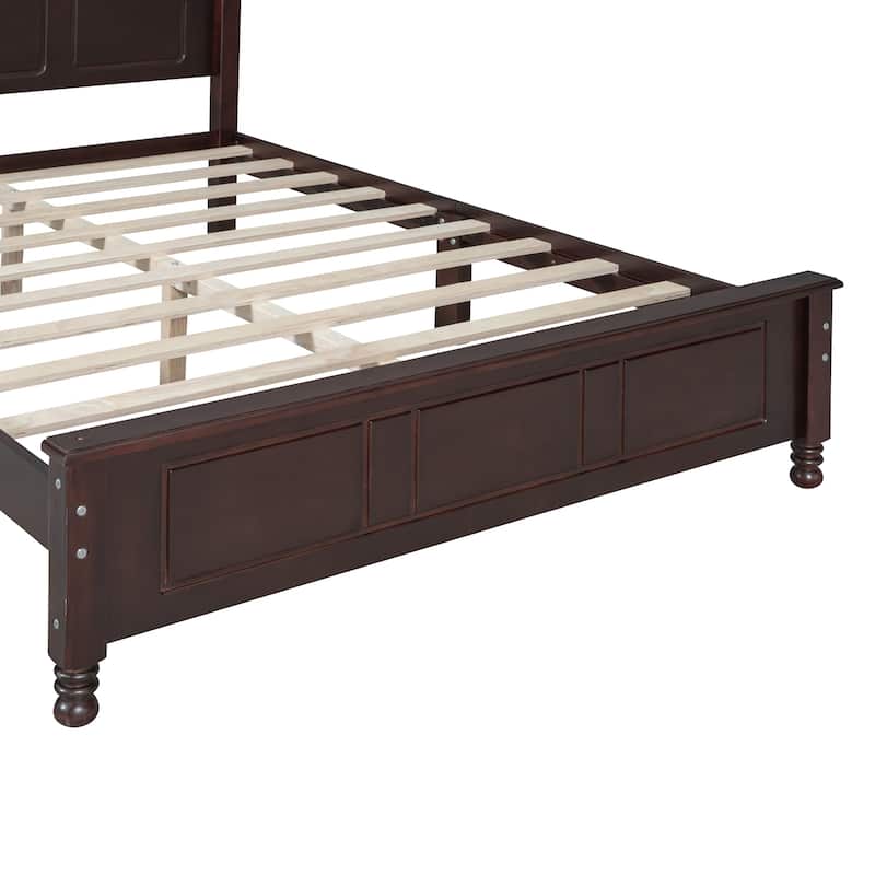 Wood Queen/Full Size Wood Platform Bed with Wooden Slat Support